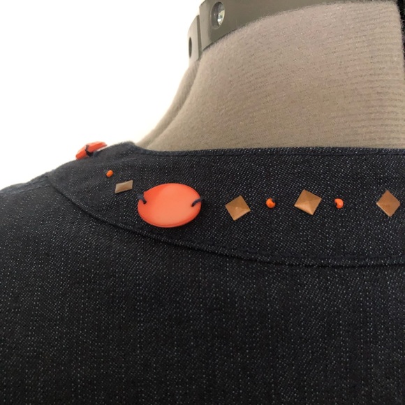 Alfred Dunner Womens 12 Open Front Denim Look 3/4 Sleeves Light Weight Jacket - Picture 8 of 10